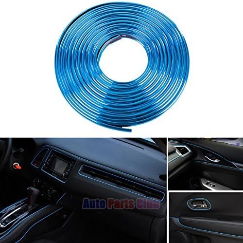 Car Interior Moulding Trim,3D DIY 5 Meters Electroplating Color Film Car Interior Exterior Decoration Moulding Trim Strip line by Auto Parts Club (Blue)