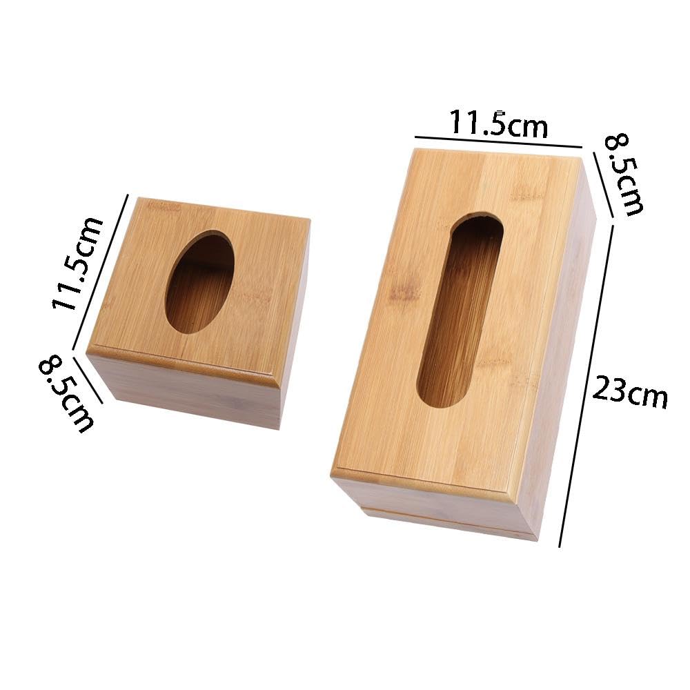 Taschentuchspender aus Holz, quadratischer Taschentuchhalter, Serviettenspender für Tisch, Zuhause, Büro (L)