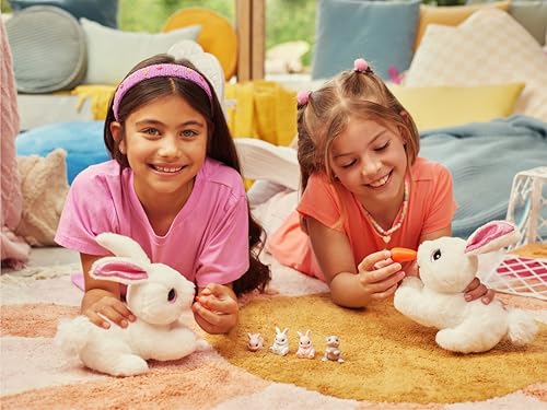 Pets Alive Mommy Bunny Surprise von ZURU, realistischer, elektronischer Plüschhasen-Roboter, Überraschungsspielzeug für Kinder.