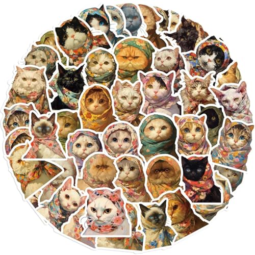50pcs Cartoon Cat Meme Stickers Pack Funny Cat ...
