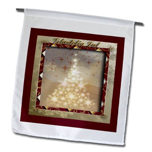 3dRose Gartenflagge – „God Jul“ Weihnachtsflagge, 30,5x45,7 Cm, Polyester, Schwedisches Design