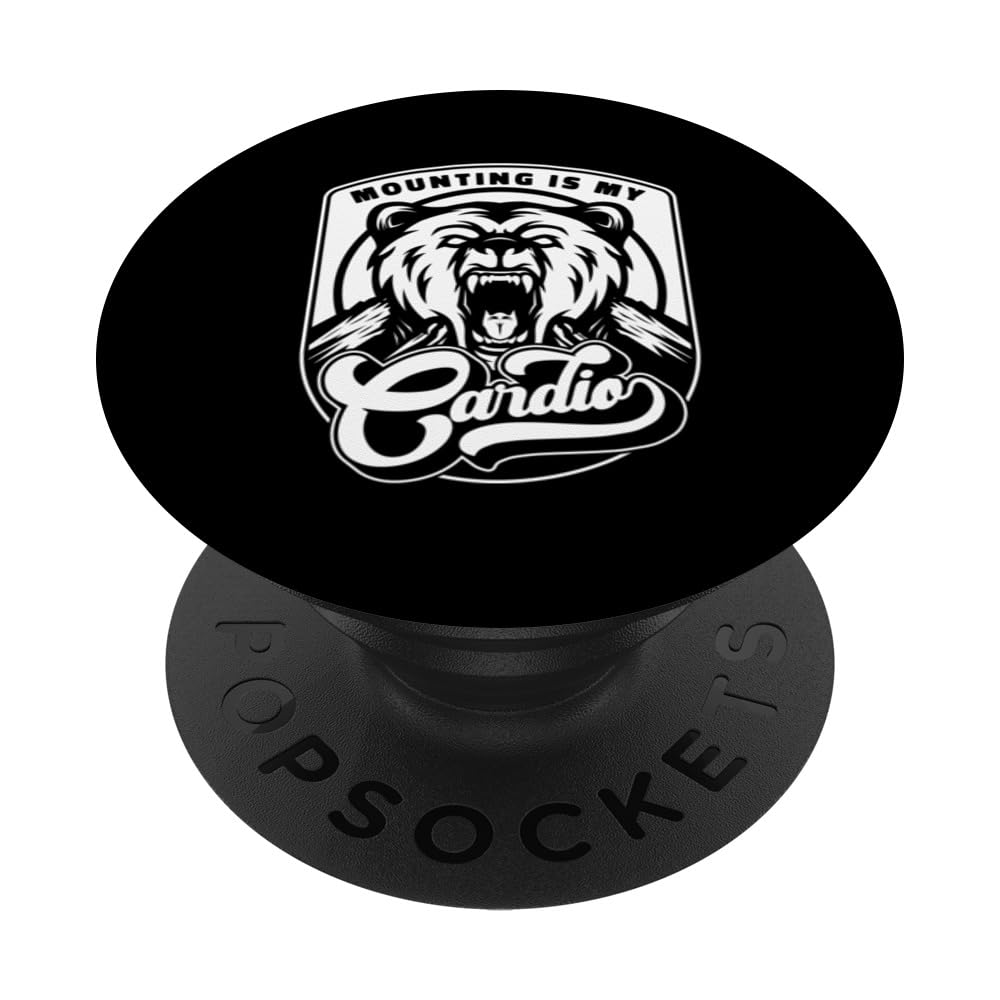 Mounting Is My Cardio Taxidermist Animals Tools Taxidermy PopSockets Swappable PopGrip, Black