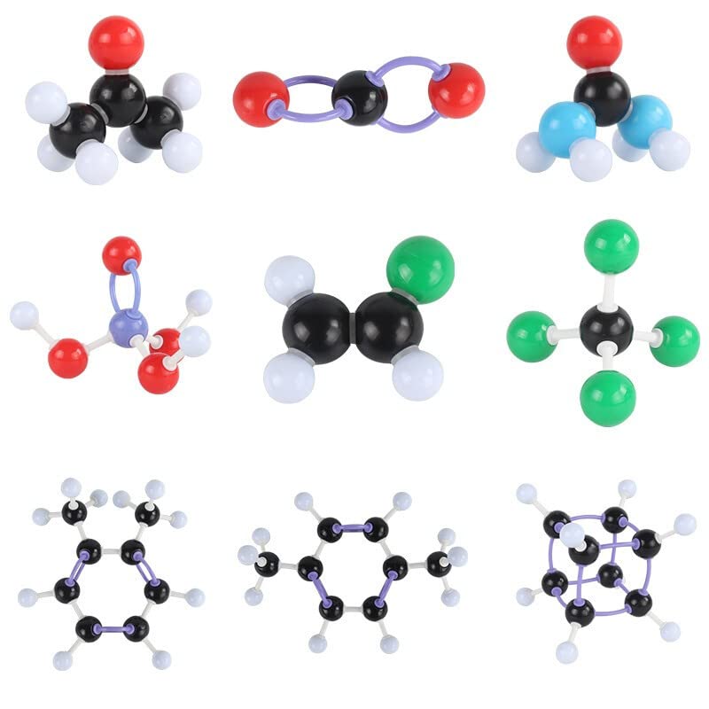Kit de modelo molecular de química, juego de estudiantes o profesores para aprendizaje de química orgánica e inorgánica, motiva el aprendizaje del entusiasmo y eleva la imaginación espacial (STYLE05)