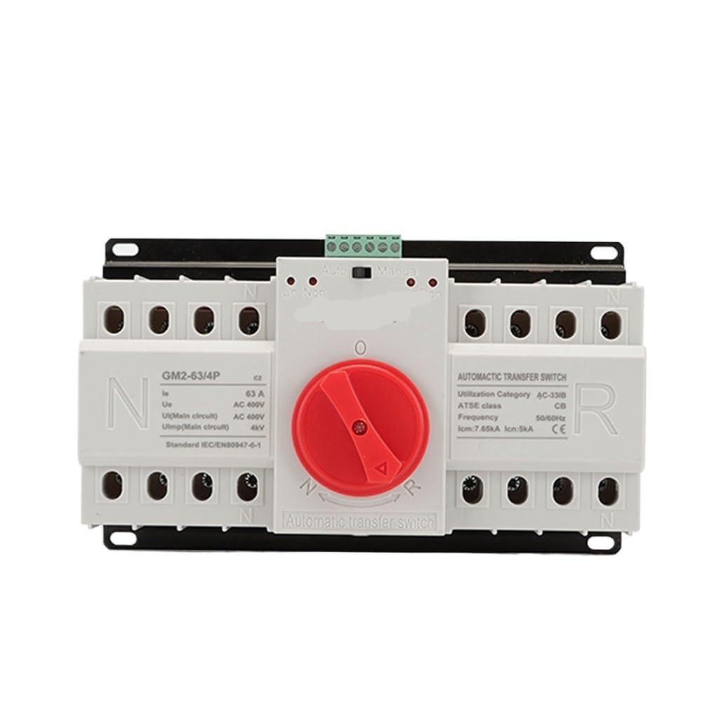 Diferencial Auto Rearmable Interruptor de transferencia automático de doble potencia ATS 2P/3P/4P 63A CA 230 V 50/60 Hz Disyuntores de conmutación automática/manual Diferencial Auto Rearmable(4,220V 8