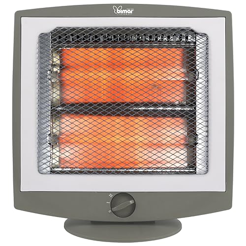 Bimar HR319 Stufa Radiante al Quarzo per Uso Individuale, Stufetta Elettrica a Basso Consumo 600W, Stufa al Quarzo 2 Resistenze e 2 Potenze di Riscaldamento, Radiatore Portatile