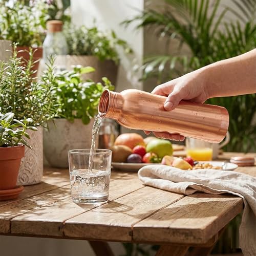 Image of Thangam Copper Water Bottle - 950 ml | Pure Copper | Leak Proof & Durable | BPA Free | Ayurvedic Health Benefits | Eco-Friendly Reusable Water Bottle