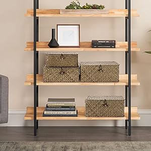 Hipiwe Shelf Baskets with Lid Set of 3 - Handwoven Wicker Basket Bins Box Lidded Home Storage Bins Seagrass Organizer Baskets Rectangular Closet Mounted Storage Boxes for Shelf Hipiwe Shelf Baskets with Lid Set of 3 Handwoven Wicker Basket Bins Box Lidded Home Storage Bins Seagrass Organizer Baskets Rectangular Closet Mounted Storage Boxes for Shelf