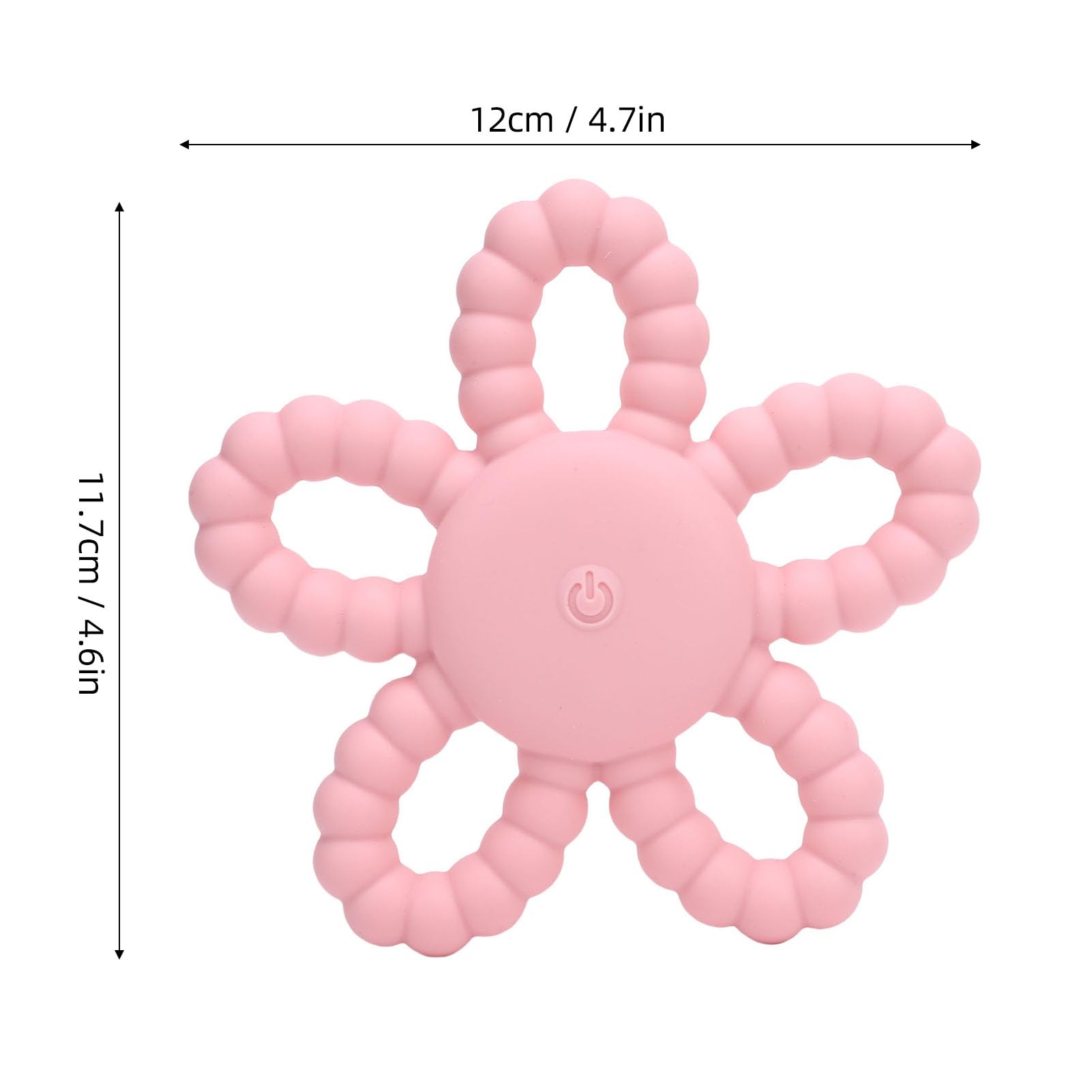 Generic Vibrating Sensory Chew Toy Textured Massage Silicone Teether Easy Grasp for Babies 6-12 Months Old, Easy to Clean (Pink) — view 6