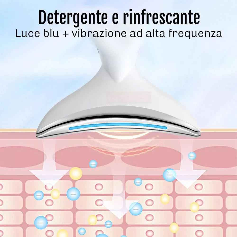 LumiFace Lifting Viso EMS Massaggiatore Viso 3 Modi LED Mascella Guance Collo