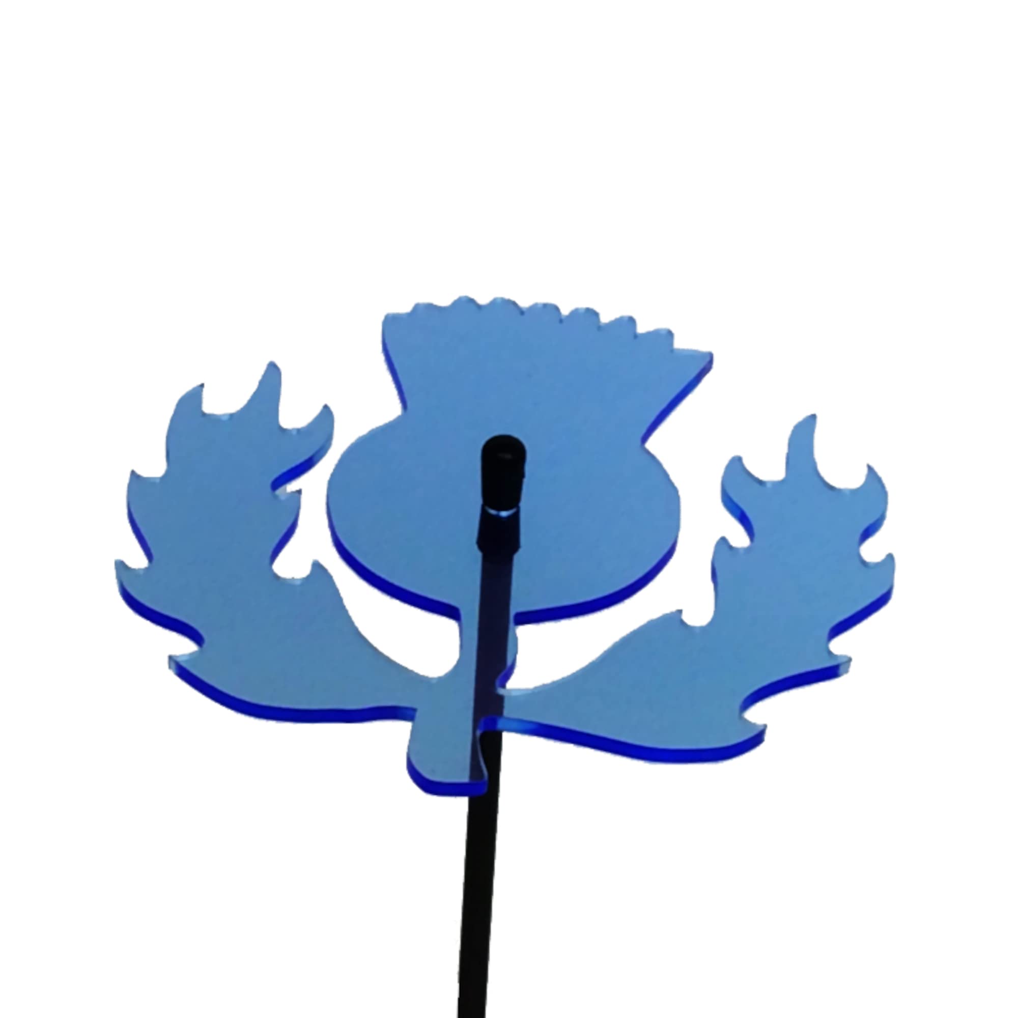 Sun Catcher Garden Decor Fluorescent Blue Scottish Thistle Large Stylish Decorative Garden Stake 75Cm/29.5'' High Outdoor Yard Ornament Great Gardeners Gift, Colour:
