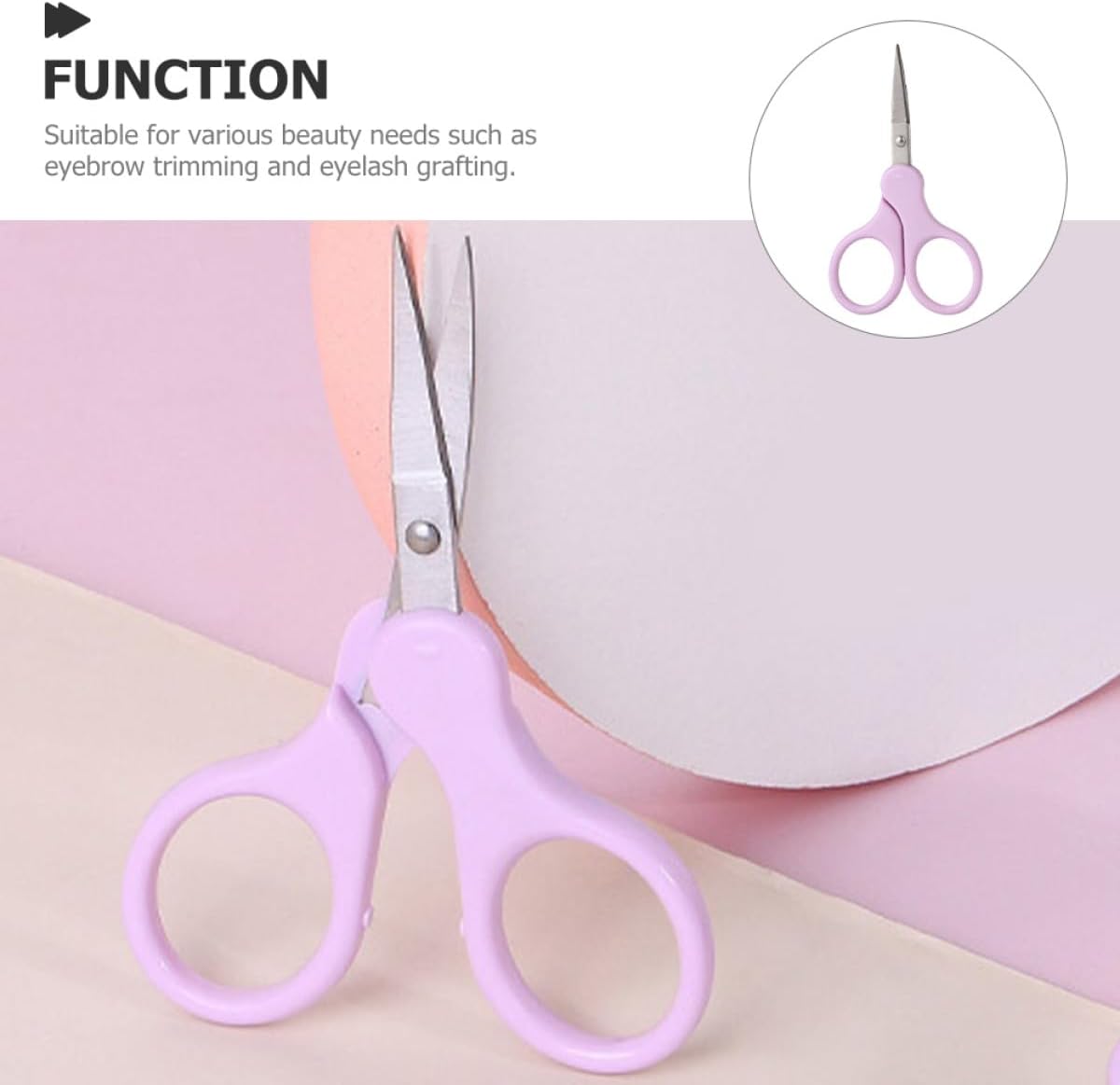 Stainless Steel Small Eyebrow Scissors Curved Trimming Tool for Eyelash Extensions Nose Hair and Facial Hair Grooming Lightweight Beauty Scissor for Women