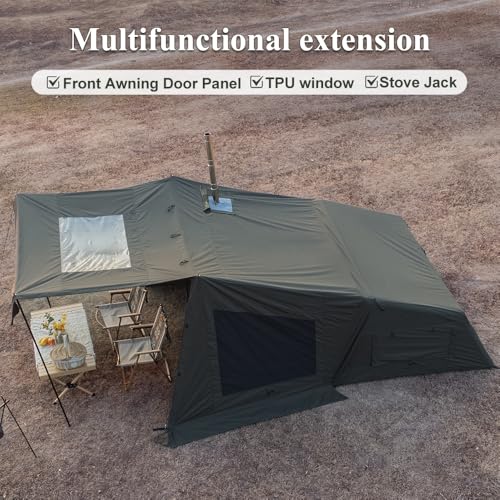 Image of TOMOUNT Inflatable Canvas Tent with Pump,Easy Setup Blow Up Tent for Camping