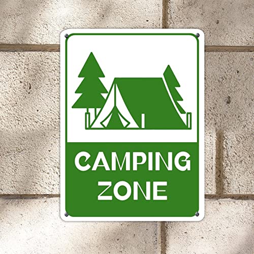 Panneau avertissement camping extérieur imperméable 40x30cm