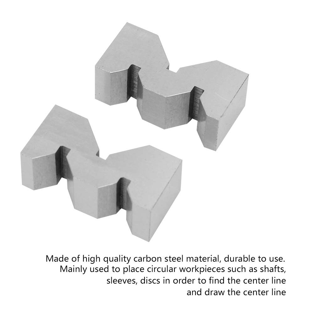 Bloc en V, 50 mm 2 pièces en acier au carbone de haute précision M Type V Block, outils de mesure d'ingénierie mécanique de fraisage pour la mesure de la plate-forme