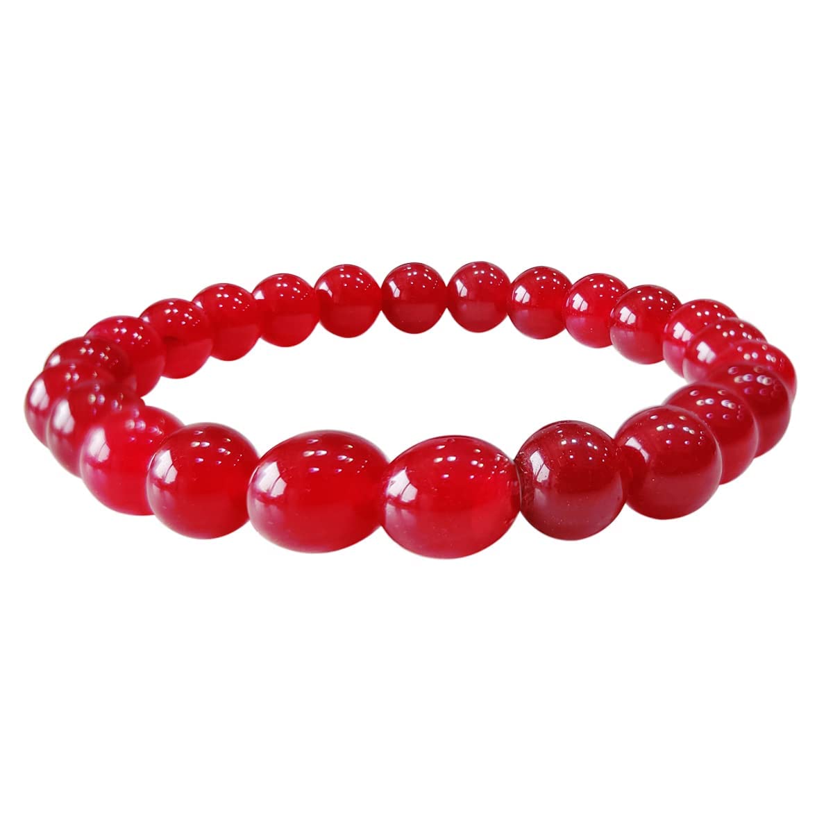 Ruby (Mannik) Gemstone Bracelet 8 mm Round STone with Lab Certificate-image-29