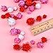 Boao 600 Pieces Valentines Pom Poms Assorted Glitter Fluffy Balls for Valentine‘s Day DIY Crafts Party Decorations, 3 Colors