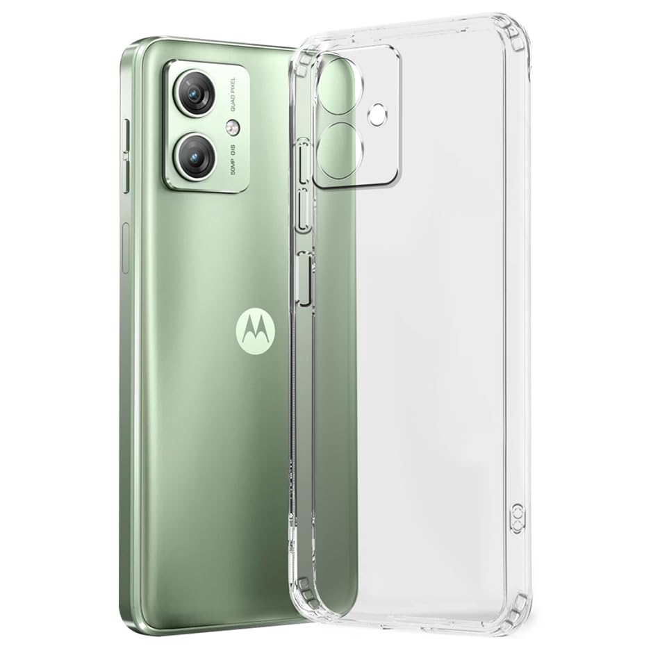 Image of Fashionury Shockproof Back Case Cover for Motorola Moto G64 5G / Moto G54 5G, Raised Bumps for Camera & Screen Protection, Ultra Clear Soft Silicone Back Cover Case for Moto G64 5G / Moto G54 5G