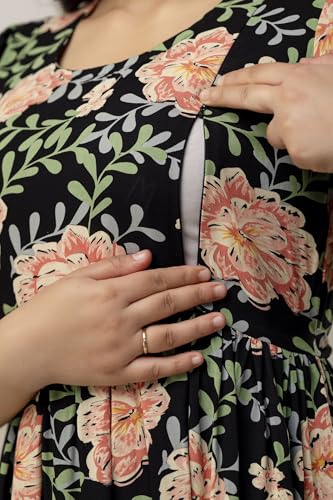 Image of New Elite Rayon Anarkali Maternity Feeding Kurti with Both Side Zipper