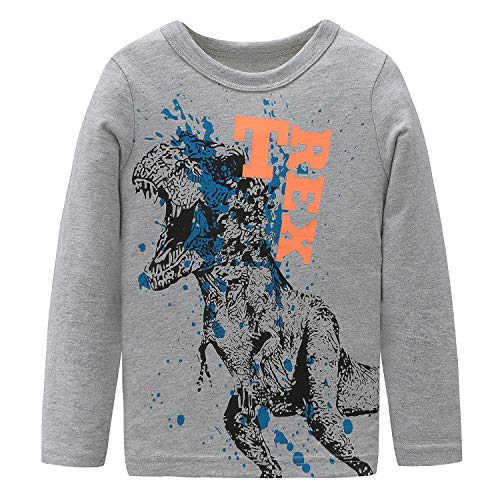 HowJoJo Boys Dinosaur T Shirts Cotton Long Sleeve Shirt Graphic Tees