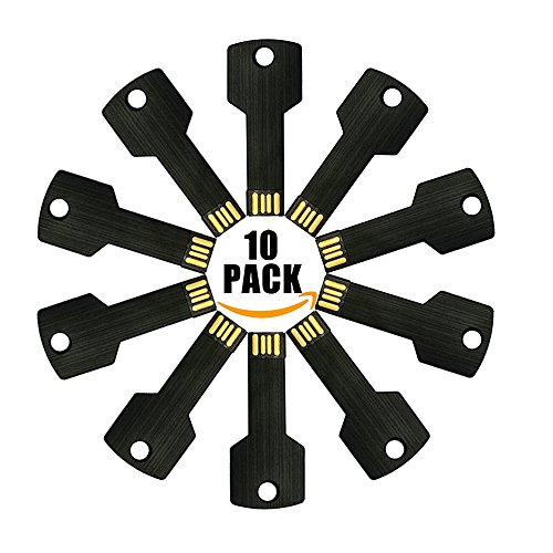Clé USB 8 Go lot de 10 pièces A Plus+ en métal noir pour stockage de données fiable