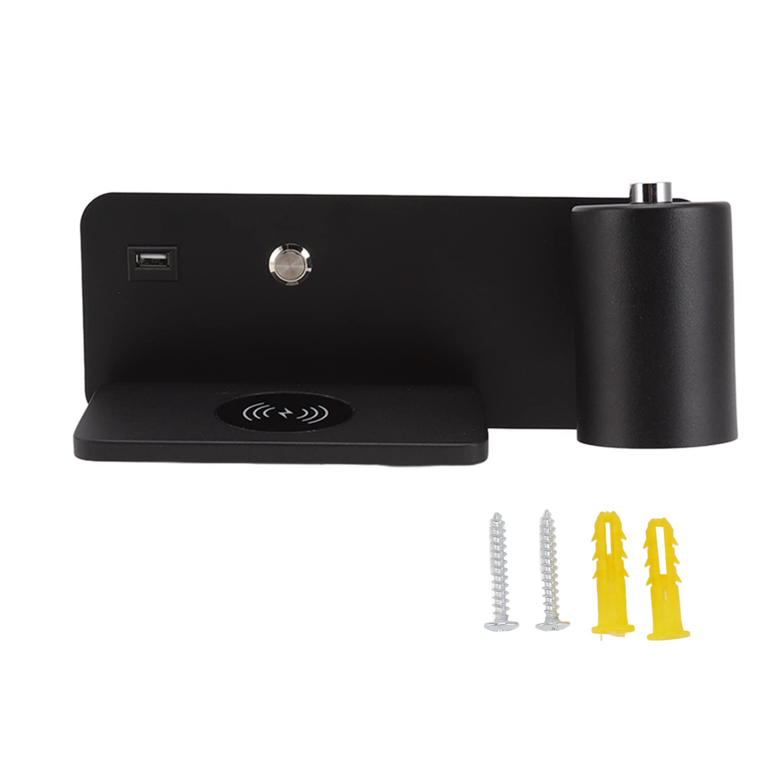 Verdant TouchLED Wall Light with USB Interface and Wireless Charging for Living Room Bedroom, 85‑265V, Black Right