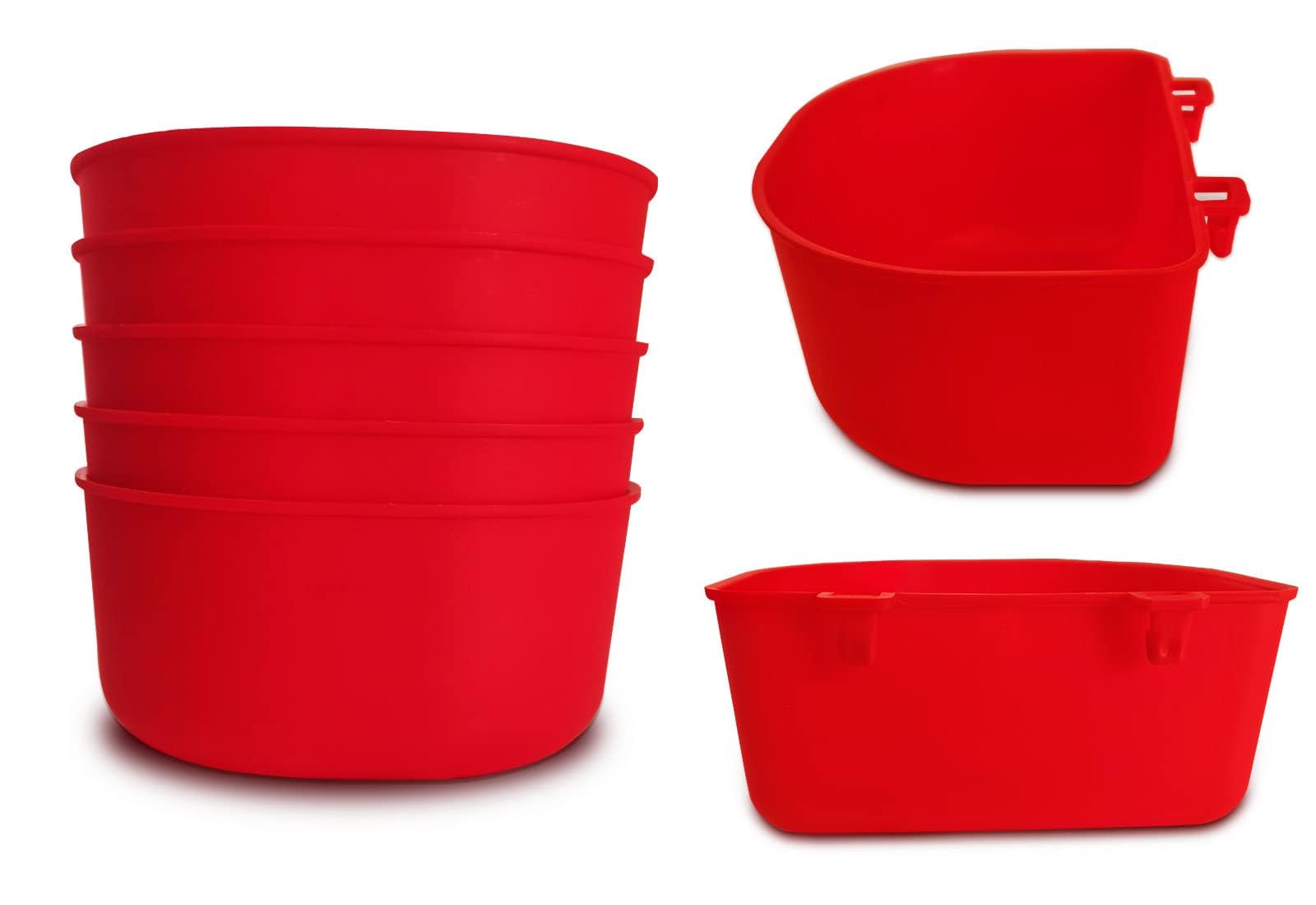 ORIBUKI 5 Pack Cage Cups Chicken Birds Feeder Water Bowl 25 OZ Rabbit Feeding Watering Dish for Travel Carrier Cat Puppy Food Dispenser Hanging Wire