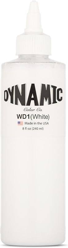 Tinta branca para tatuagem Dynamic Color Co, frasco com 240 mL