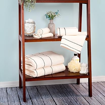 Lavish Home 6-teiliges Handtuch-Set, 525 g/m², 100% Baumwolle, Badezimmer-Essentials mit 2 Badetüchern, 2 Handtüchern und 2 Waschlappen, saugfähige Bettlaken für Bad, Dusche, Fitnessstudio, Spa und – Bild 3