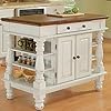 Homestyles Kitchen Island Americana Dual Side Storage Cabinet, 36 Inches High by 42 Inches Wide, Antique White