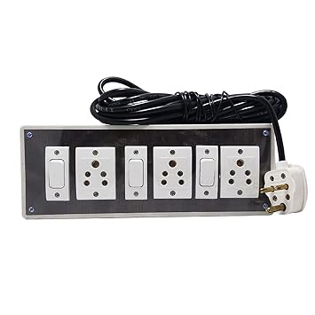 Skywell Plastic Material Portable Electric Switch Board Spy Guard Extension Board 3 Switch3, Plug ,3meter Wire with 1 Attached 3 Pin Power Plug