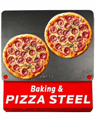 Image of OLEEK pizza steel for oven 20x14 - baking steel for oven - XL steel pizza stone - baking steel pizza - pizza steel baking sheet - pizza baking steel - carbon steel pizza steels