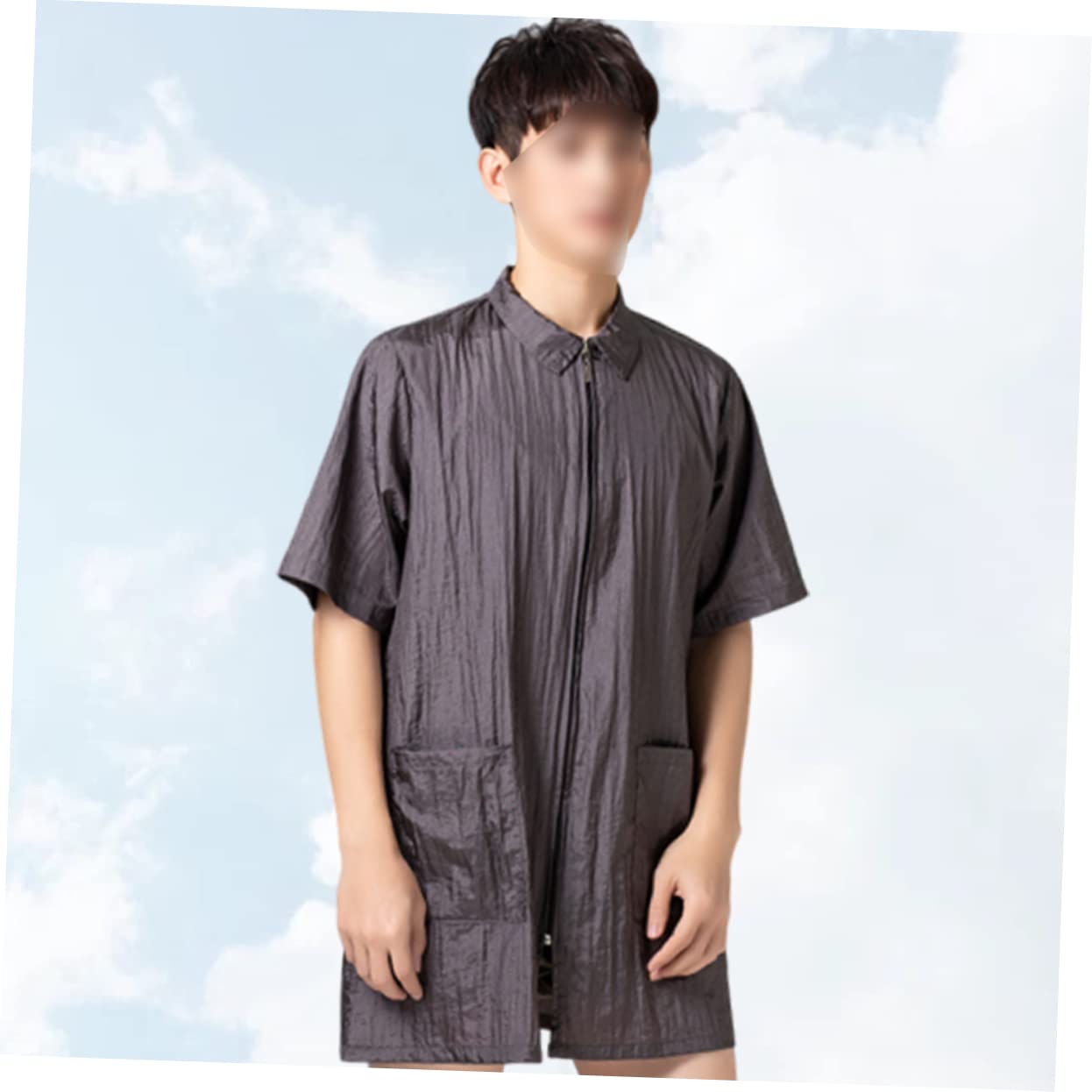 FRCOLOR 2pièces Blouse De Pour Cheveux Grise Vêtement De Travail à Manches Courtes Pour Et Femmes Capillaire Pratique Et Étanche