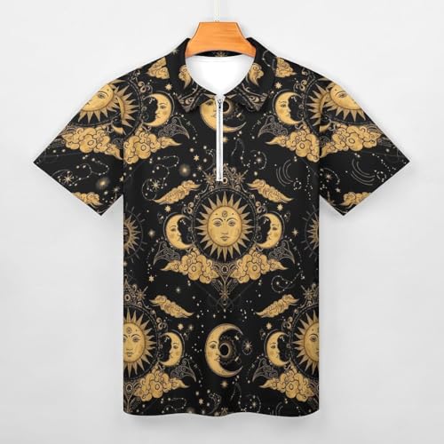 Men's Golf Polo Shirts Short Sleeve Zipper Moisture Wicking Dry Fit Golf Shirts for Men3