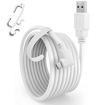 16Ft Quest 2 Link Charging Cable Power Cord to PC for Oculus Meta Quest 2/1 VR Headset Gaming PC Steam VR USB A to USB C High Speed 5Gbps Data Transfer Charger Cord