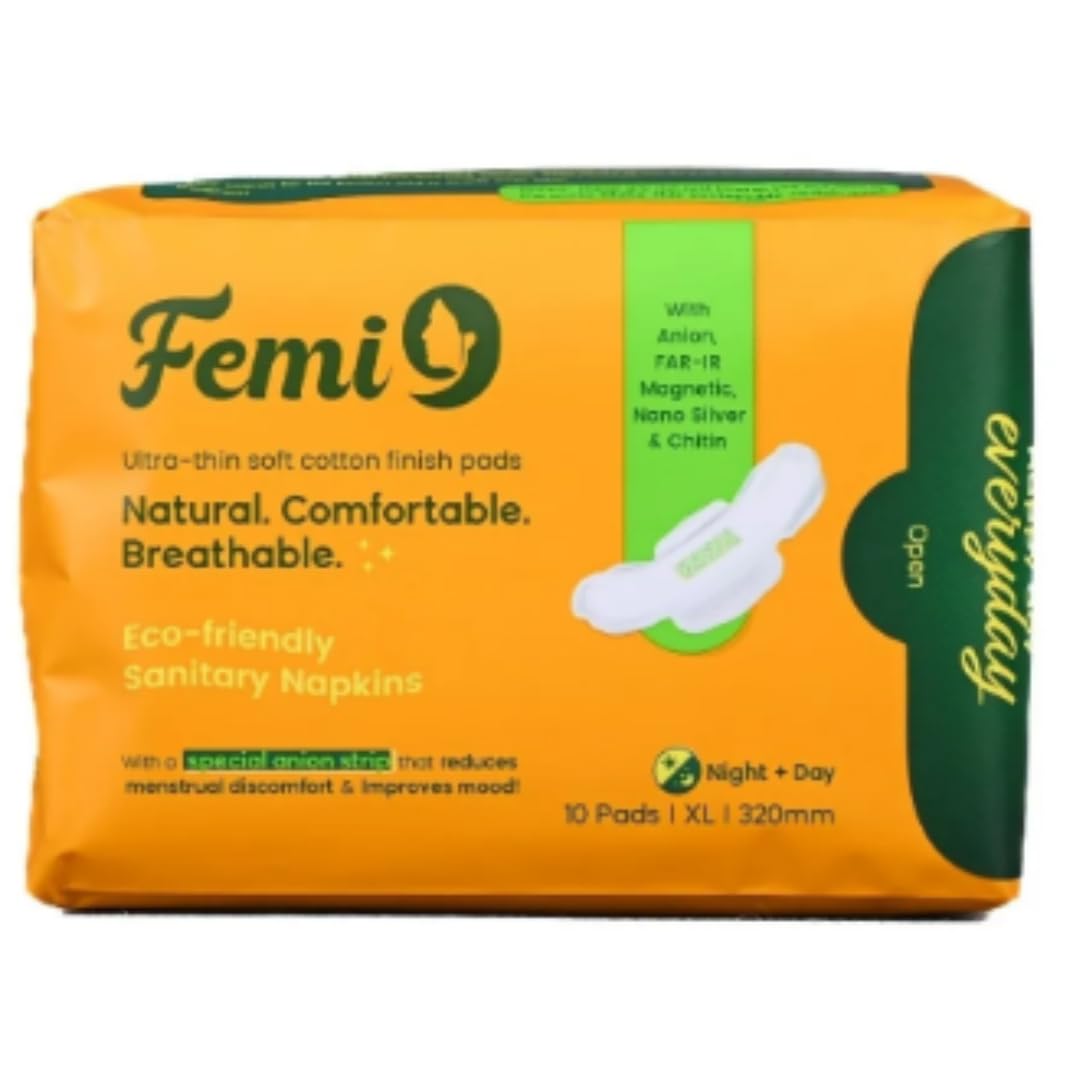 Sezhiyan Enterprises Femi Anion Sanitary Napkins 320 mm - XL - 10 Pieces per pack - Organic and Biodegradable Pads Extra Comfort, Pack of 3 (B0D2KFGYL5) Amazon Price History, Amazon Price Tracker