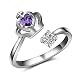 Produktbild Damen-Ring von Cdezt, anpassbare Größe, modisch, mit Krone, Herz, Kristall, weißer Diamant, Schmuckaccessoire, Geburtstagsgeschenk silber