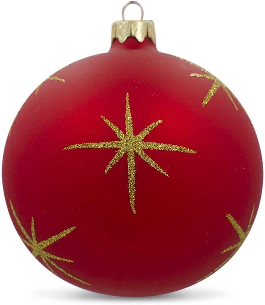 Divine Angel & Holy Family Admiring Jesus Nativity Glass Ball Christmas Ornament 4 Inches - Image 5