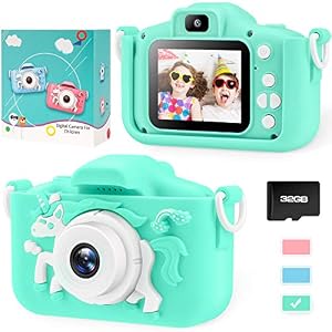 Unicorn Kids Camera for Girls Boys Toddler – Mini Digital Camera Toys for 3 4 5 6 7 8 Years Old Children – Anti-Drop 20…