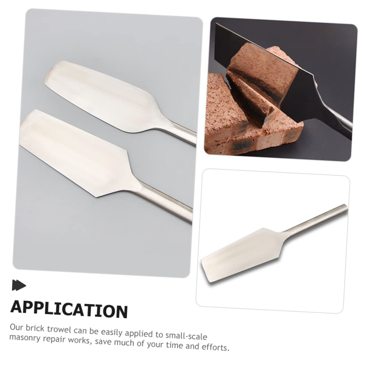 WOONEKY Cortador De Ladrillos De Acero Inoxidable Paleta De Construcción Plana Herramienta Manual Para Albañilería De Hormigón Para Trabajos De Pavimentación