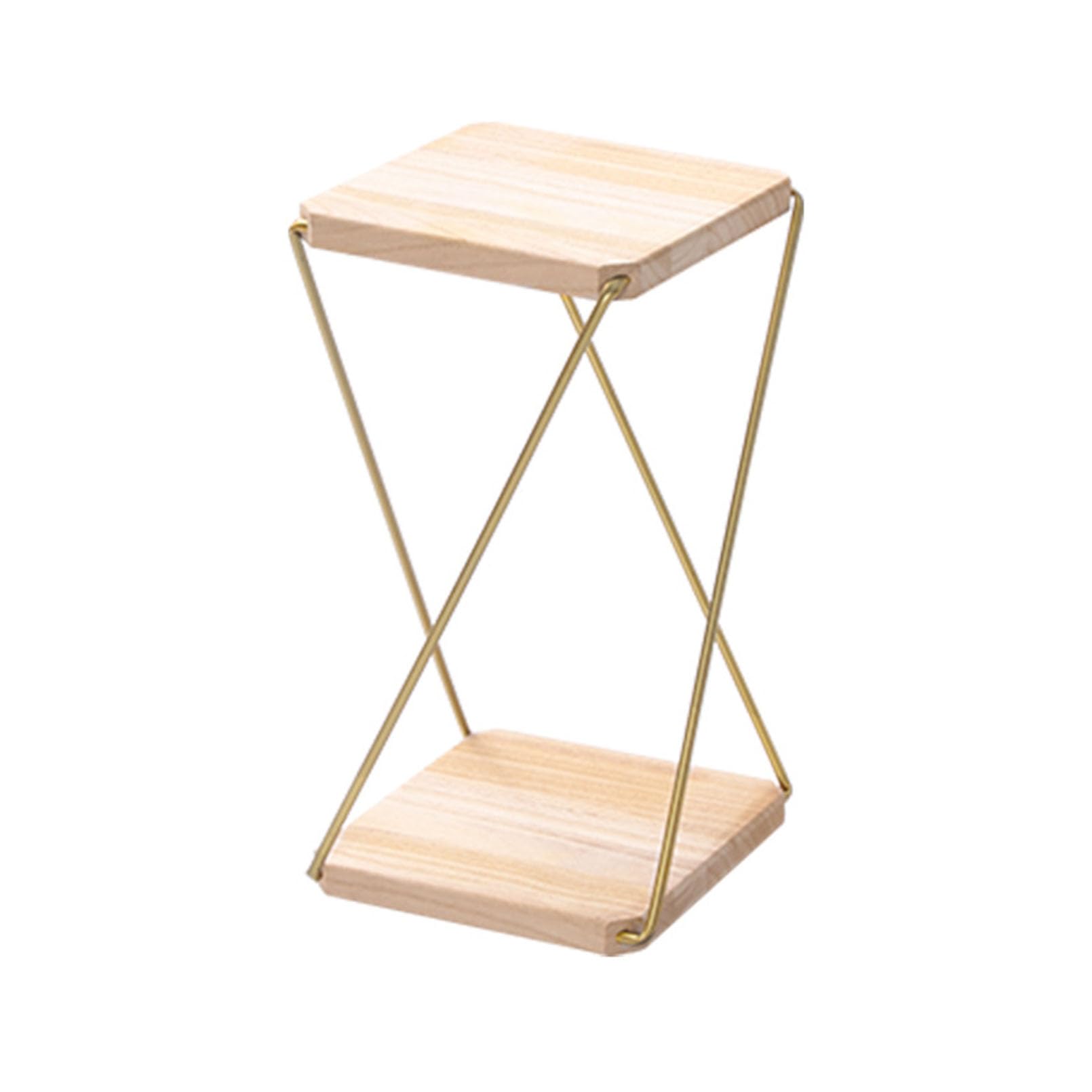 Support de Plante en Métal Bois JATIBOSH à 2 Niveaux pour Salon et Balcon