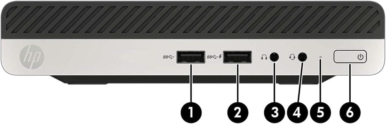 HP ProDesk 405 G4 Mini PC Ordinateur de Bureau, AMD Ryzen 5 Pro 2400G, 8Go de RAM, SSD de 256Go, WiFi, Bluetooth, Clavier américain QWERTY, Windows 11 Pro (reconditionné)