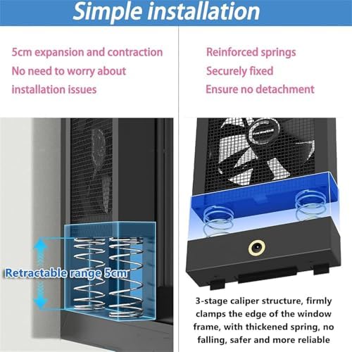 Window Exhaust Fan, Adjustable Speed 0-2800 RPM, Vertical Ventilation for Home, Kitchen, Bedroom