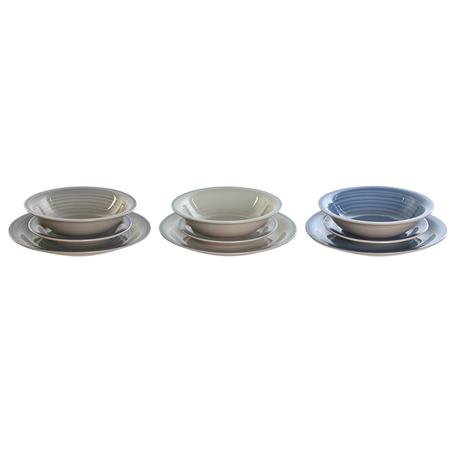 VAJILLA SET 18 GRES 26,5X26,5X3 AZUL