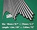 Grade 5 Titanium Round Bar (Dia 0.7 in - 2.1 in) Metal Ti-6al-4v Gr.5 Alloy Rods (Diameter 19 mm / 0.748 inch, Length 1830 mm / 72 inch)