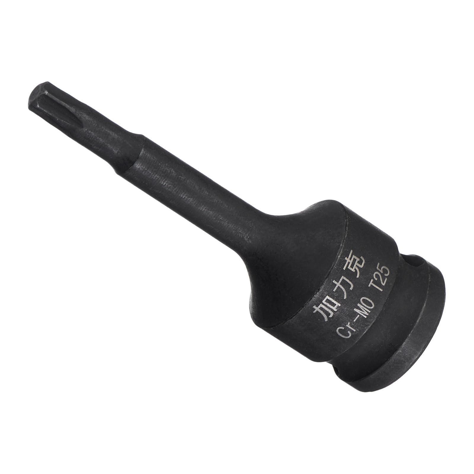 CoCud Impact Torx Bit Socket, T25 3/8" Square Drive 60mm Length, CR-MO Chamfer Design Pin Hole 6 Point Star Socket Bit