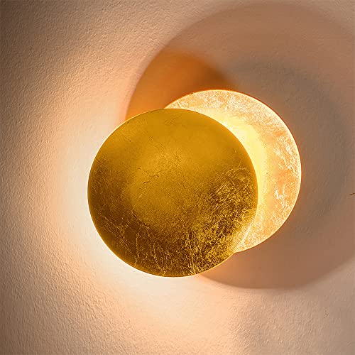 LightInTheBox 2PCS Rotatable LED Wall Sconce Moon Eclipse Wall Light Fixture Decorative Gold Brass Indoor Ambient Wall Lamp for Living Room Bedroom Hallway Bathroom Home Decor