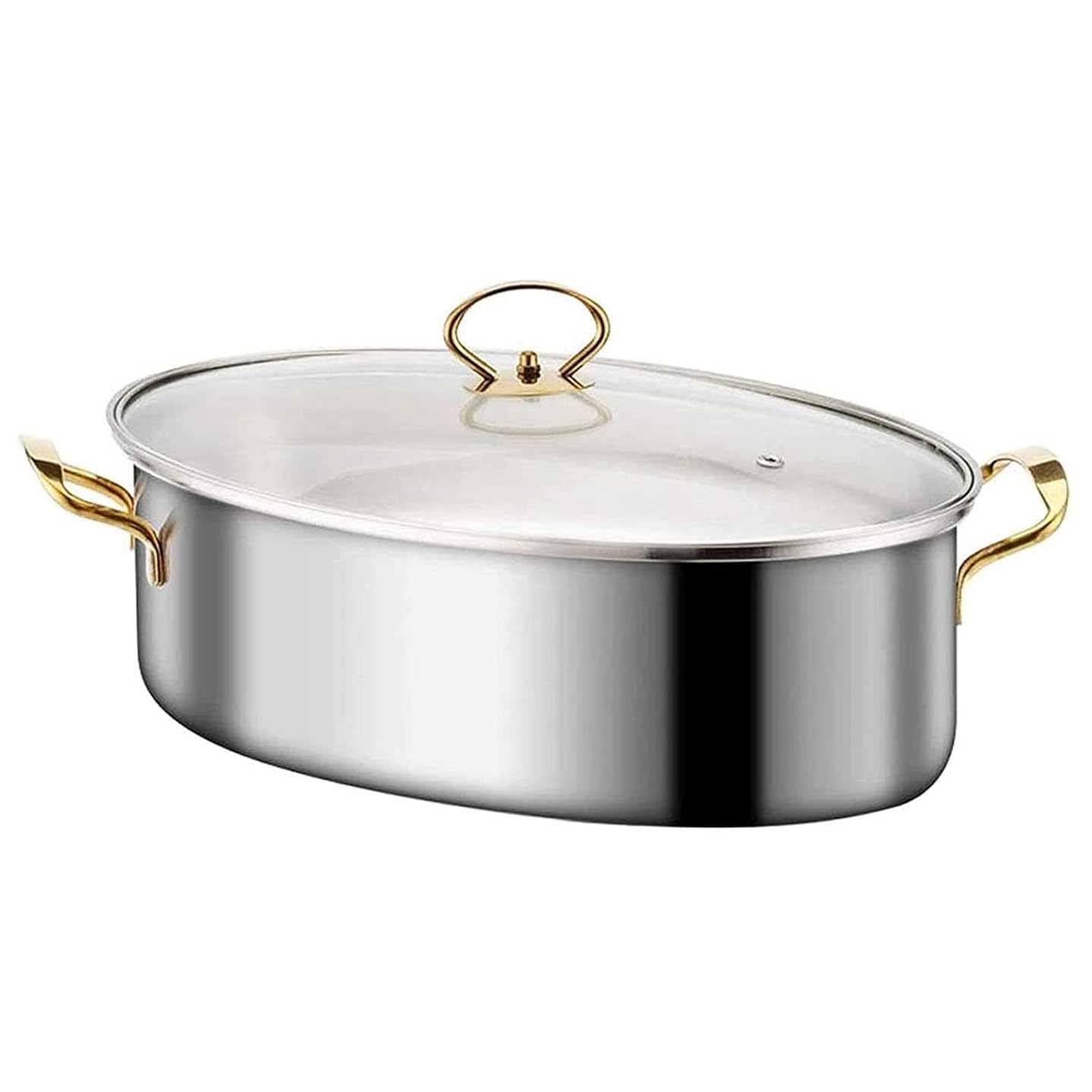 NobeOnbe Elliptical stainless steel fish steamer, steaming fish soup pot, boiling soup pot, induction cooker special pot