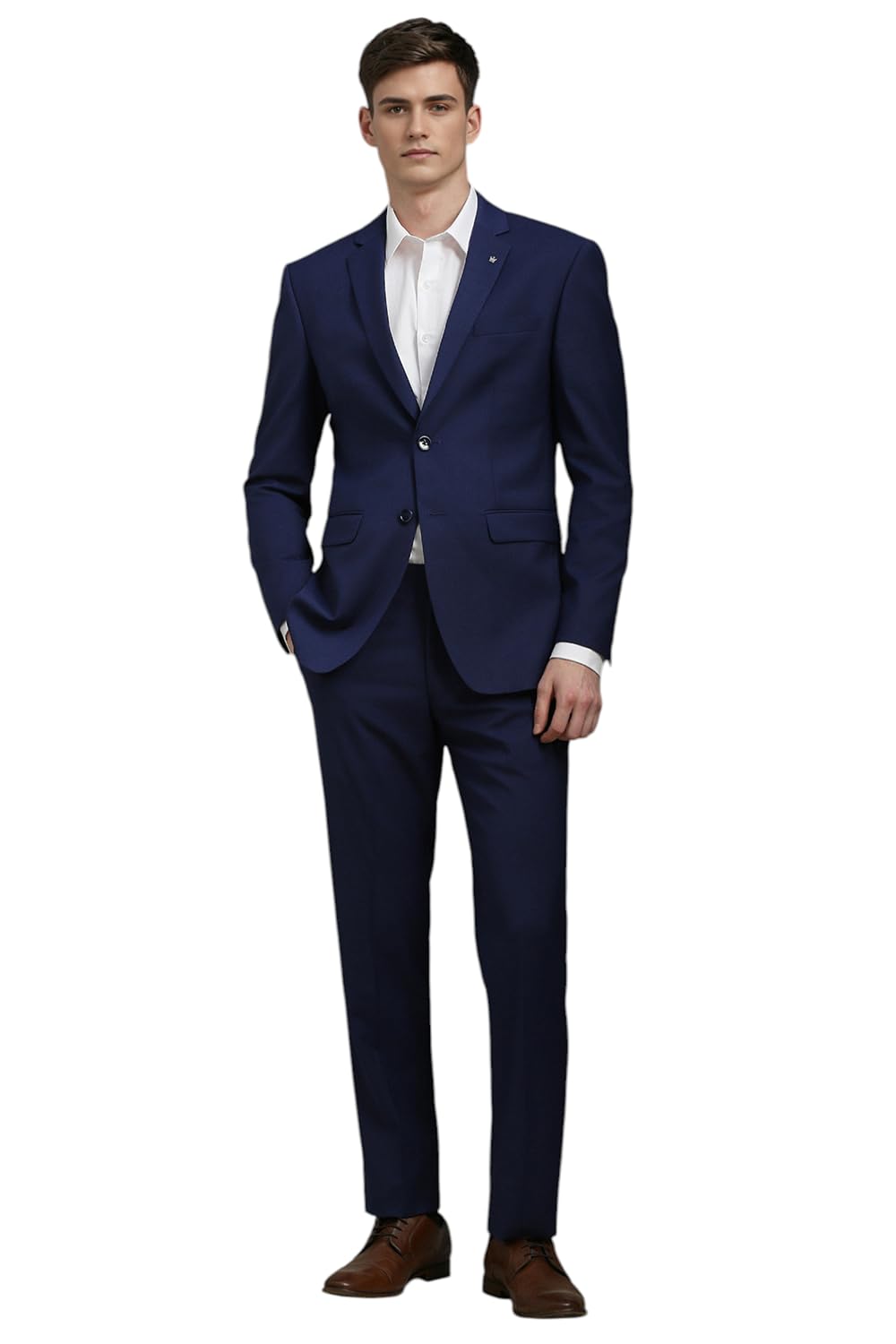 louis philippe Men's Polyester Blend Two Piece Suit-Dress Set (LPSUMSLFM74022_Navy-picture-37
