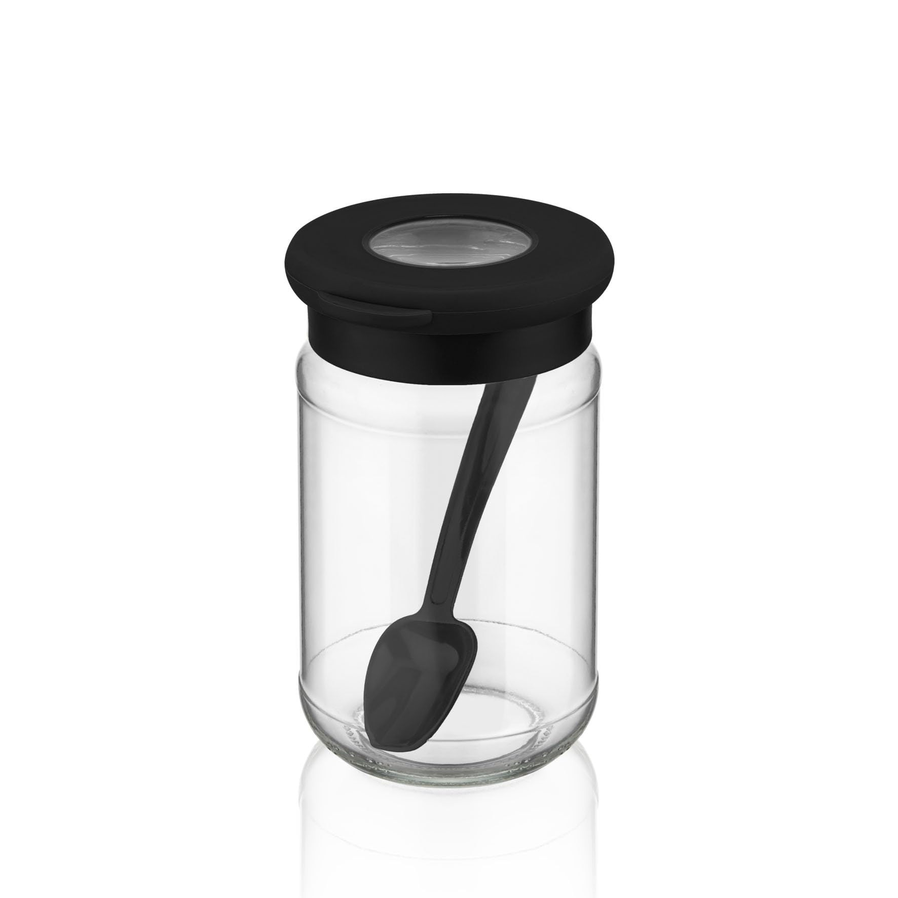 Amazon.com: Cev Home Essentials 6-Piece Glass Spice Jar Set with Airtight  Lids and Spoons – 380ml (12.8oz) Clear Storage Jars with Transparent Lid  Window, Perfect for Storing Spices, Herbs, and Seasonings –