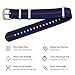 Benchmark Basics Elastic Watch Band - Parachute Nylon One-Piece Military Style Watch Straps for Men & Women (20mm, Navy Blue/Red Striped)